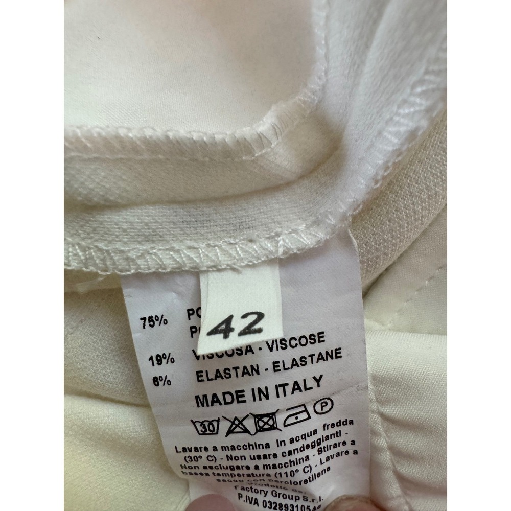 NWT Nora Barth tailored trousers, Made in Italy. Size IT 42, US 6 Cream - Picture 5 of 7
